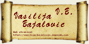 Vasilija Bajalović vizit kartica